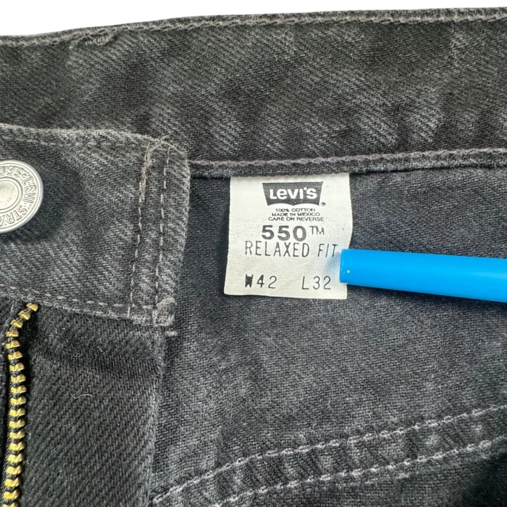 Vintage Levi's‎ 550 Black Faded Jeans 42x32 Relaxed Fit Tapered Leg Y2K 2001